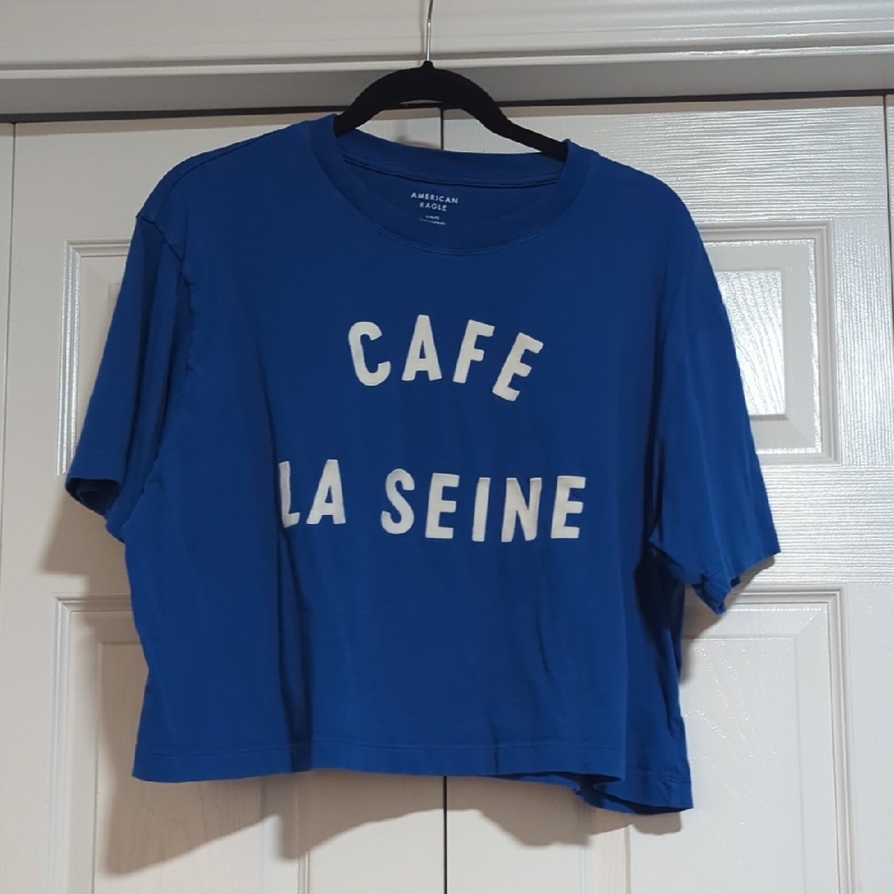American Eagle Outfitters Vibrant Blue Tee
